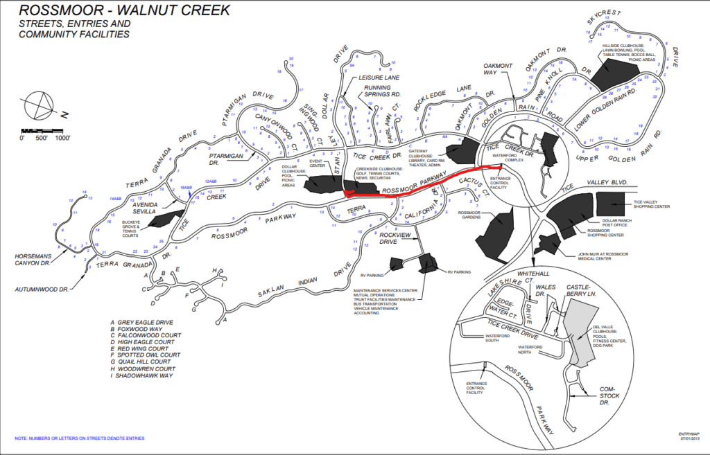 map to Rossmoor Creekside Complex